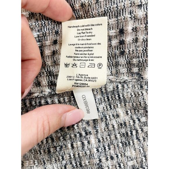 L’Agence Maci Button Duster Cardigan Dress Brown & Black Multi Small - Picture 13 of 13